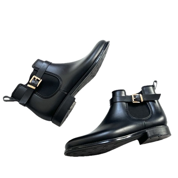 Ferrera Couture Henry Ferrera Black Ankle Rain Boots Booties Women’s 9.5 / 40 - Picture 1 of 9